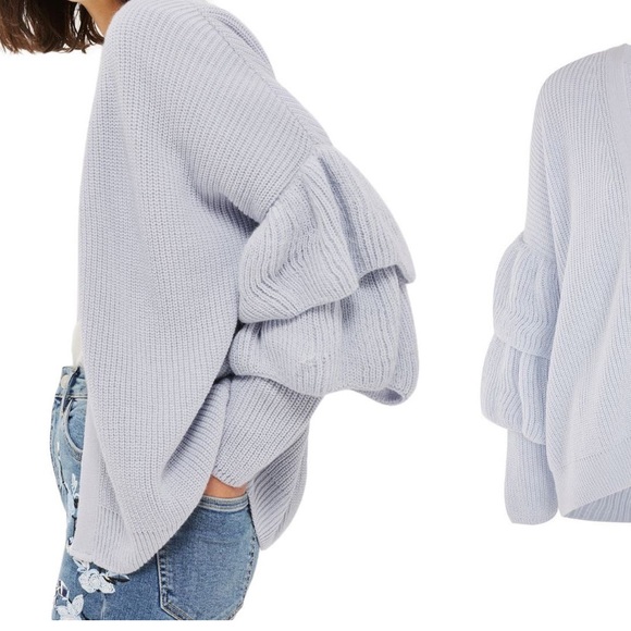 Layered Ruffle Sleeve Cardigan - Picture 2 of 3